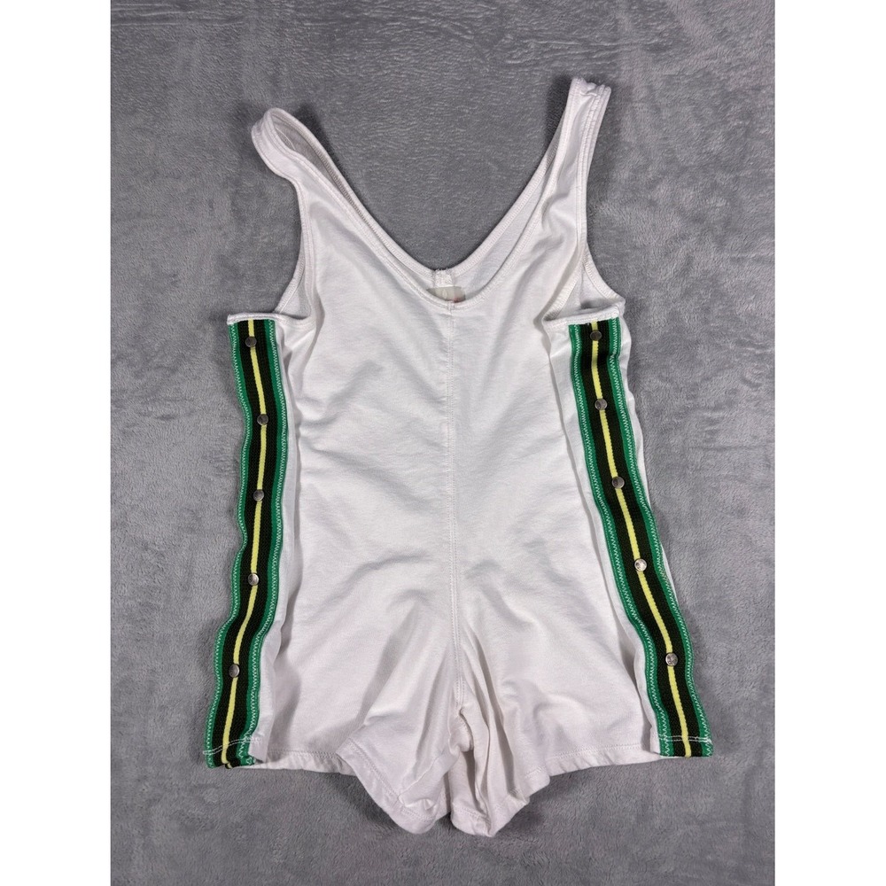 Free People Movement Romper Womens M White Striped V-Neck Sleeveless Stretch